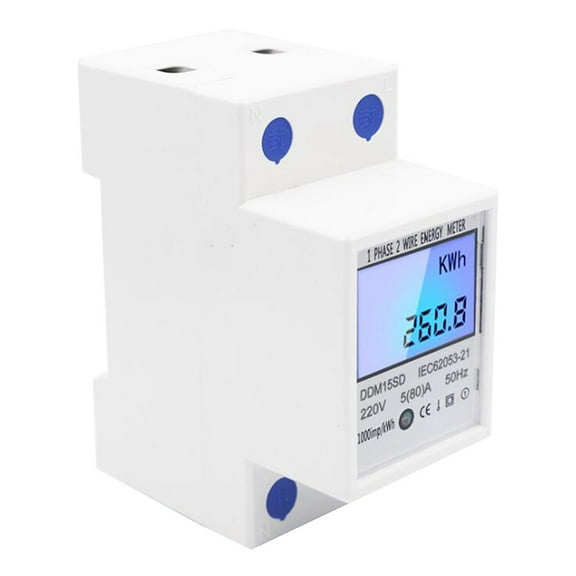 YOSADIER 1Pack Rectangular DDM15SD Energy Meter for Dry and Ventilated Indoor Use Power Analysis