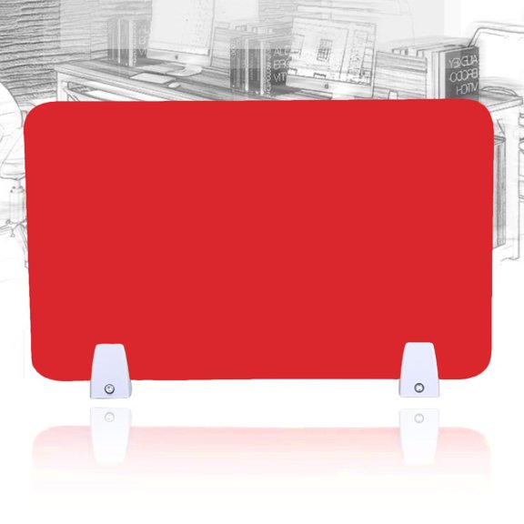 YOSADIER Red Acrylic Office Desk Partition Board, Private Workstation Divider for Enhanced Privacy and