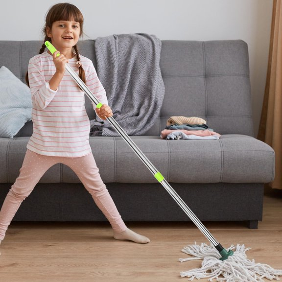 YOSADIER 1Set Adjustable Replacement Mop Pole with Plastic and Stainless Steel for Easy Storage