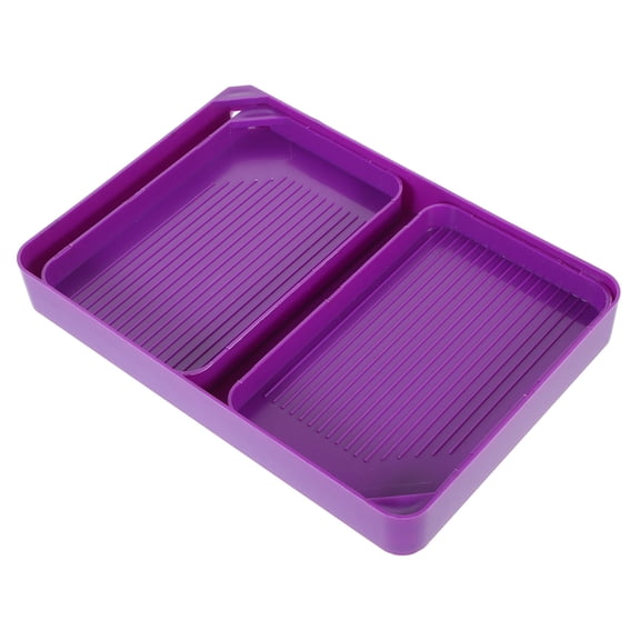 YOSADIER Compartment Storage Box Bead Storage Container Purple Plastic 1 Set
