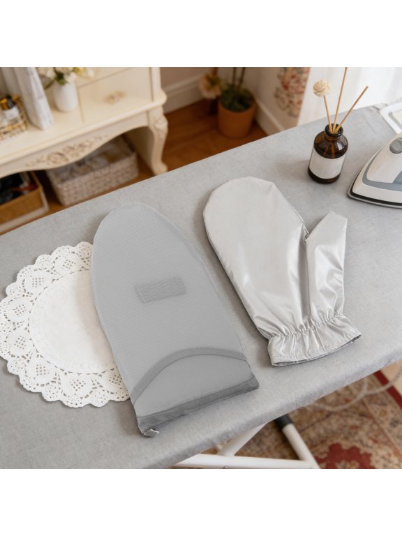 Handheld Ironing Set Grey Heat-Resistant Gloves for Garment Portable Design