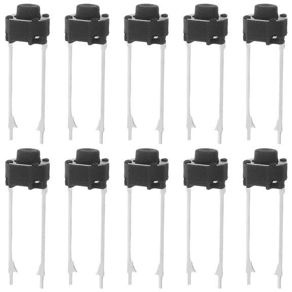 YOSADIER 20Pcs 2 Pin Round Tactile Switch Black Ideal for Model Circuits and Electronics Projects
