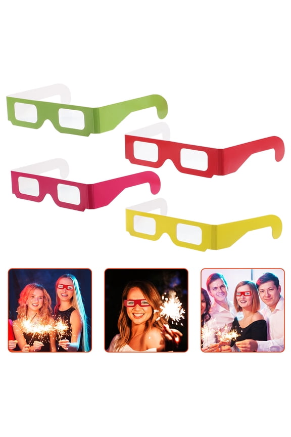 20Pcs Assorted Color Foldable Paper Diffraction Glasses for Concerts and Light Shows
