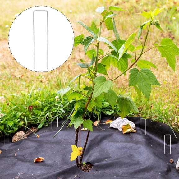 YOSADIER 20Pcs Steel Landscape Stakes U Shape Garden Staples Portable for Lawn Edging and Decoration
