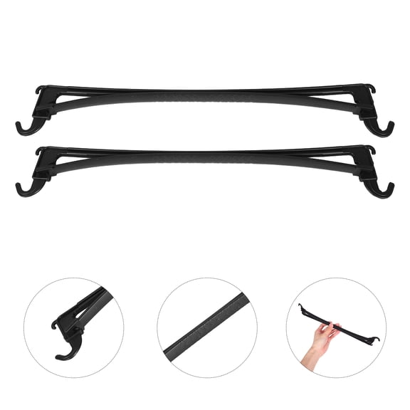 YOSADIER 20pcs Adjustable Closet Rod Hanger Locking Bar Black Plastic for Wardrobe Organization Use