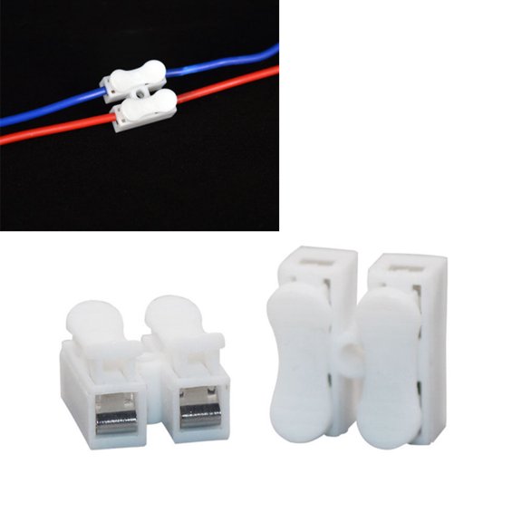 YOSADIER 26Pcs Dual Row Wire Connector White Spring Press Terminal for Machinery Wire Joints