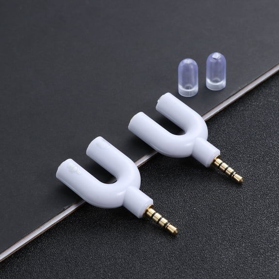 YOSADIER 2PCS Set White ABS Metal 3.5MM 2-in-1 Laptop Headset Adapter for Mic and Headset Connection
