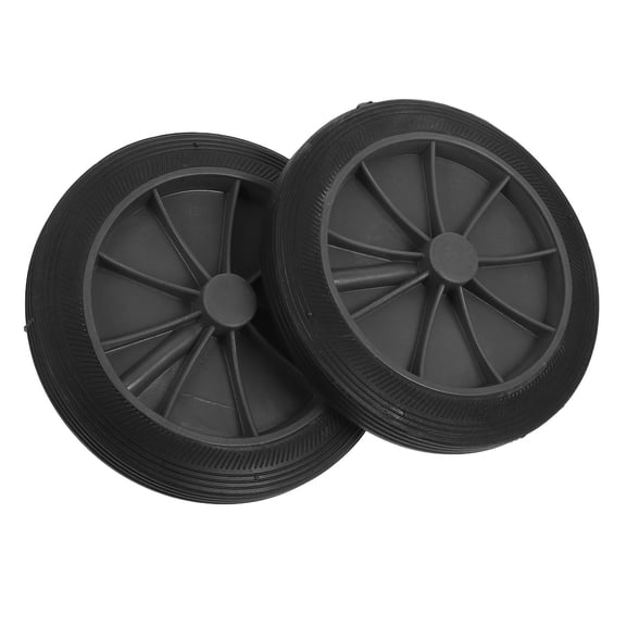 YOSADIER Durable Black PU Wheels for Large Trash Cans Outdoor Sanitation