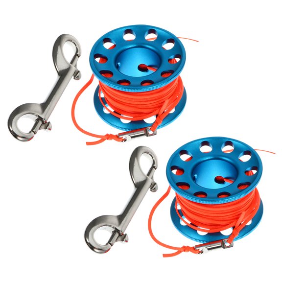 YOSADIER 2-Pack Aluminum Scuba Reel with Anti- Line and Hook, Dive Spool for Marine Research Diving