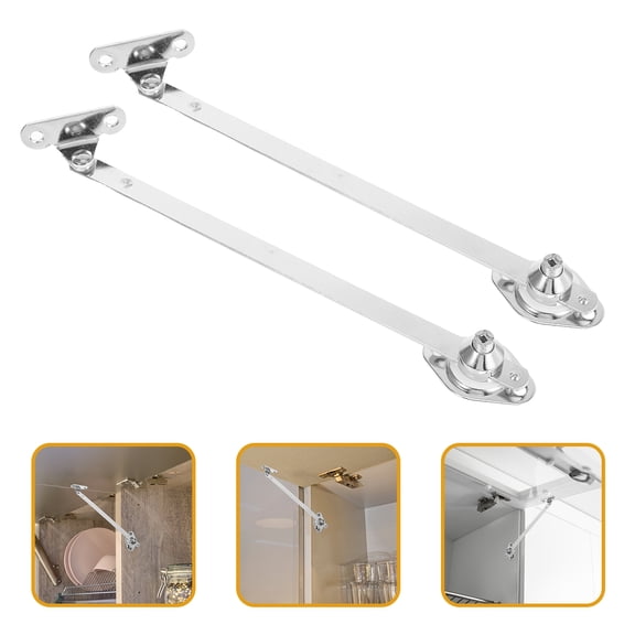 YOSADIER Drop down Cabinet Door Support Hinges Silver Zinc Alloy 2pcs