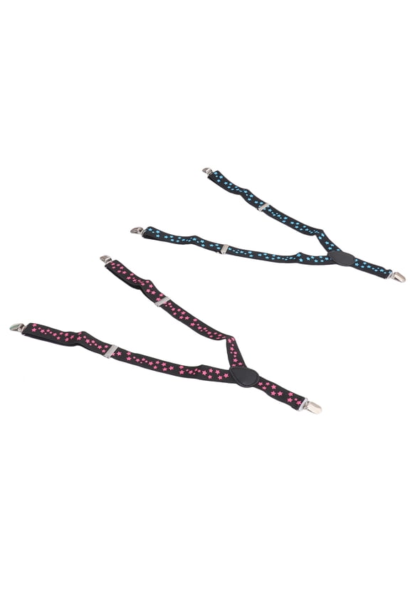2Pcs Elastic Adjustable Suspender Strap Blue for Secure Trouser Support