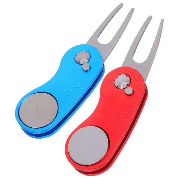 YOSADIER 2-Pack Aluminum Golf Divot Repair Tool with Foldable Design for Turf Restoration and Golf Practice