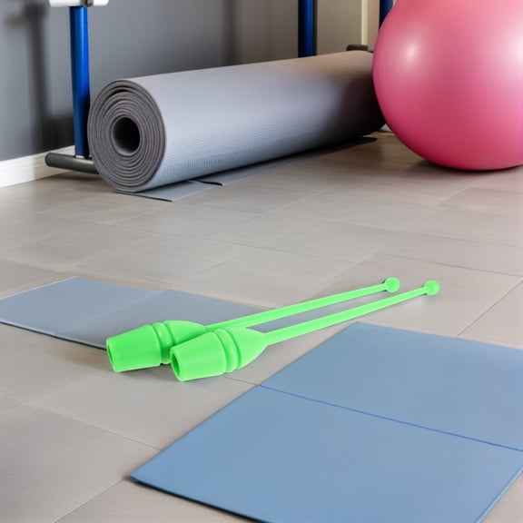 YOSADIER 2Pcs Gymnastics Training Pole Green Portable Fitness Tool for Home and Outdoor Use