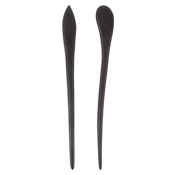 YOSADIER Black Ebony Wood Chinese Hair Sticks, Coffee, Tassel, Traditional Decorative Accessory, 2Pcs