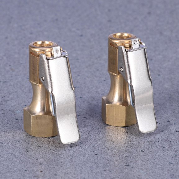 YOSADIER 2Pcs Lock Air Chuck for Car Tyre Use Heavy Duty Brass Straight Design with Locking Clip