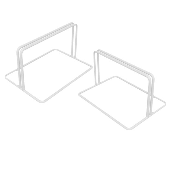 YOSADIER 2Pcs Metal Refrigerator Divider Base for Fridge Freezer and Closet Organizing White