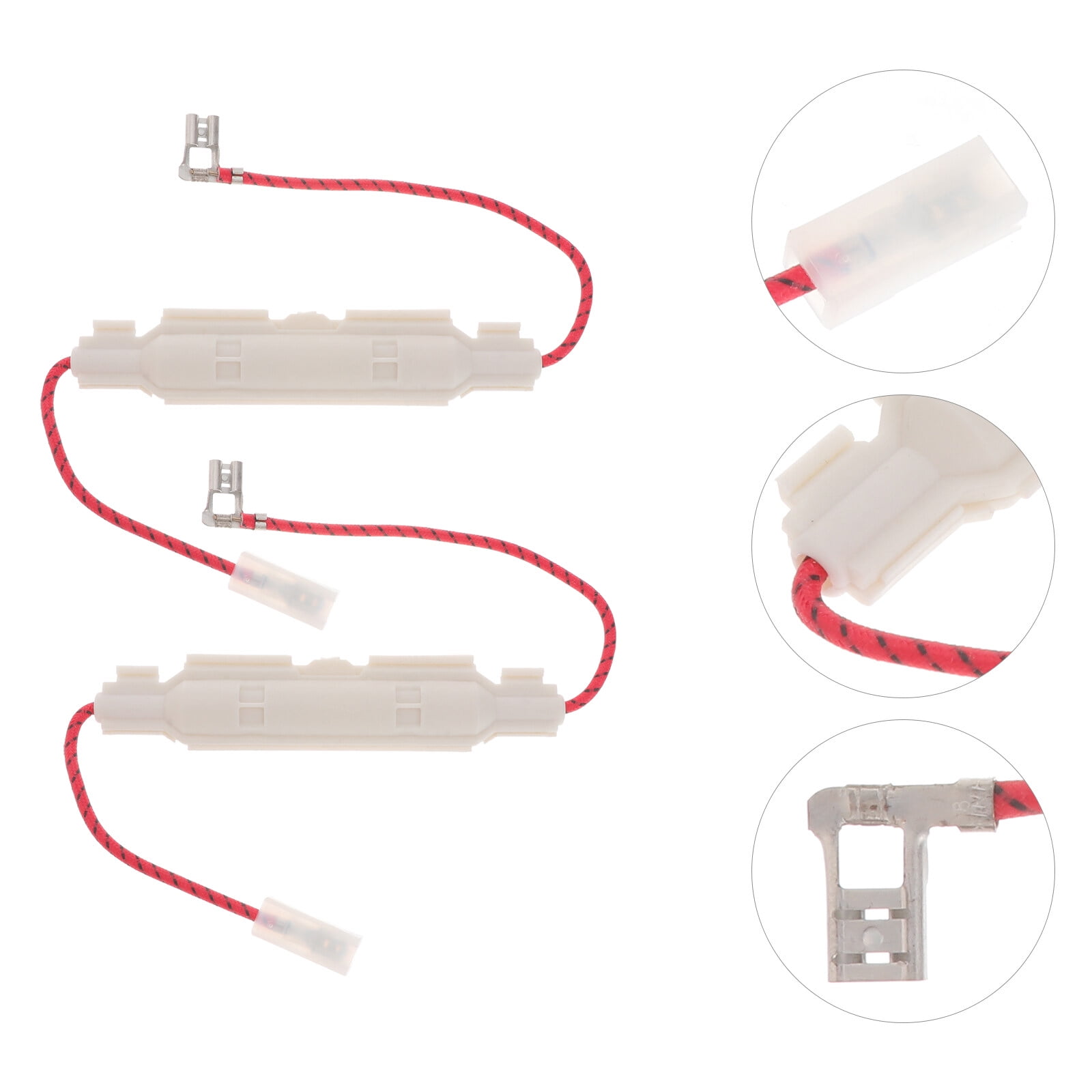 YOSADIER 2Pcs Microwave Oven High Voltage Fuse Rectangular White Plastic Replacement Part for Home Use
