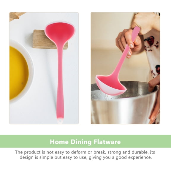YOSADIER 2Pcs Premium Silicone Soup Ladle Kitchen Accessory Smooth Edges for Home Use