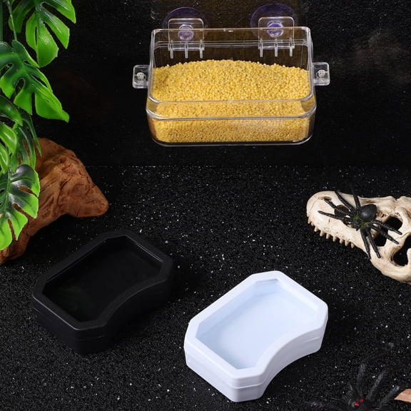 YOSADIER 2Pcs Reptile Feeder Bowl Assorted Color with High Hardness ABS Material