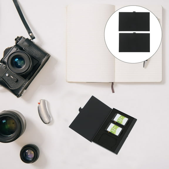 YOSADIER 2Pcs Shockproof Storage Case for Memory Cards Waterproof and Dustproof Rectangular Black