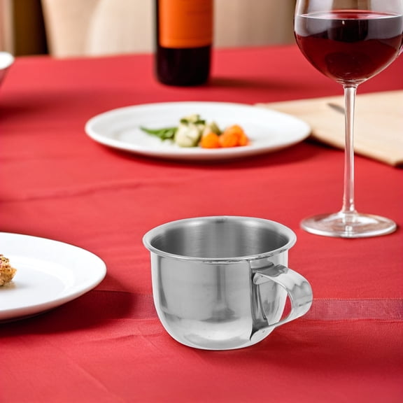 YOSADIER Set of 2 Small Stainless Steel Sake Cups with Plated , Perfect for Serving Tea, Wine, and Spirits