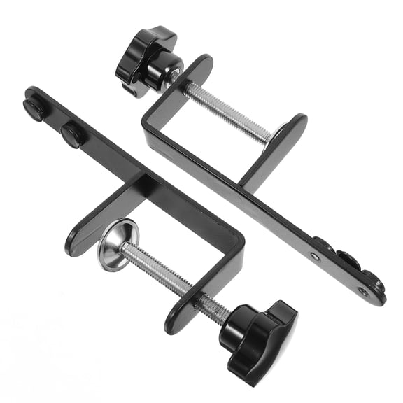 YOSADIER 2Pcs Universal Black C Brackets for Desk Mounting Pegboard and Tool Storage