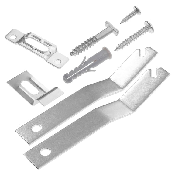 YOSADIER 2Sets Picture Hanging Hardware Plated Silver Anti Theft Lock Hangers for Photo Frames