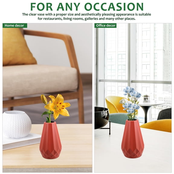 YOSADIER 2pcs Plastic Bud Modern Rounded Mouth Decorative Flower Vase for Living Room Study