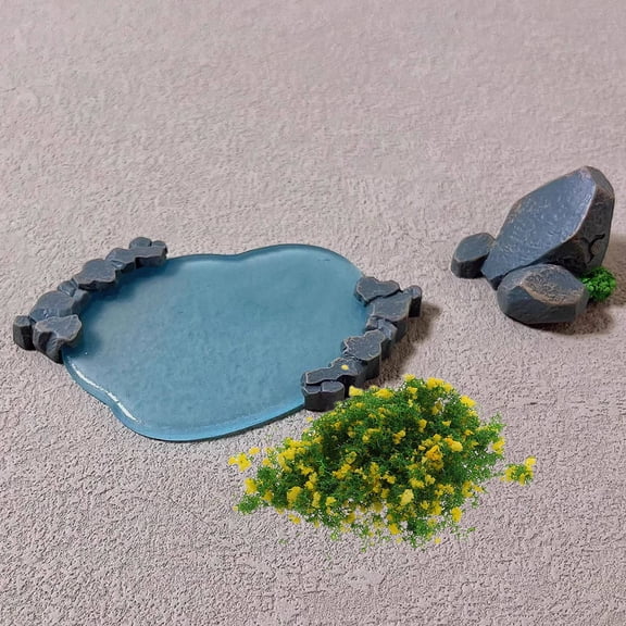 YOSADIER Artificial Grass for Model Train Scenery, Assorted Color Plastic Crafting Turf, 2 Pieces for Projects