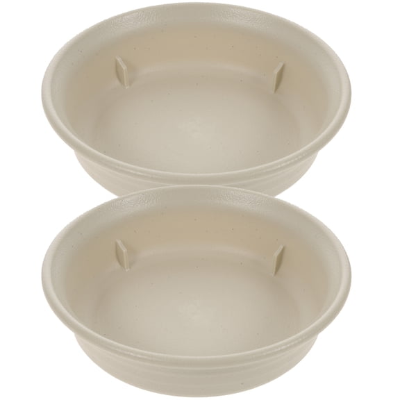 YOSADIER Set of 2 White Round Plastic Plant Drip Trays for Indoor Potted Plants, Home and Garden Use