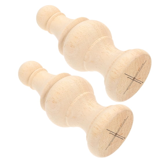 YOSADIER 2Pcs Natural Grain Wood Finials for Bed Post and Curtain Rod Home Decoration