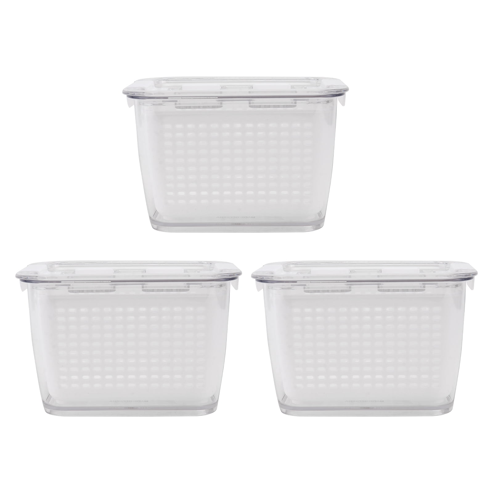 Kitchen Plastic Container YOSADIER 3-Pack Plastic Food Storage Containers with Sealing Lids and ...