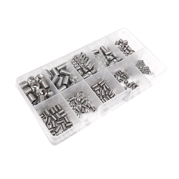 YOSADIER 300Pcs Stainless Steel Set Screw Kit Inner Hexagon Socket Allen Head Fastening Hardware