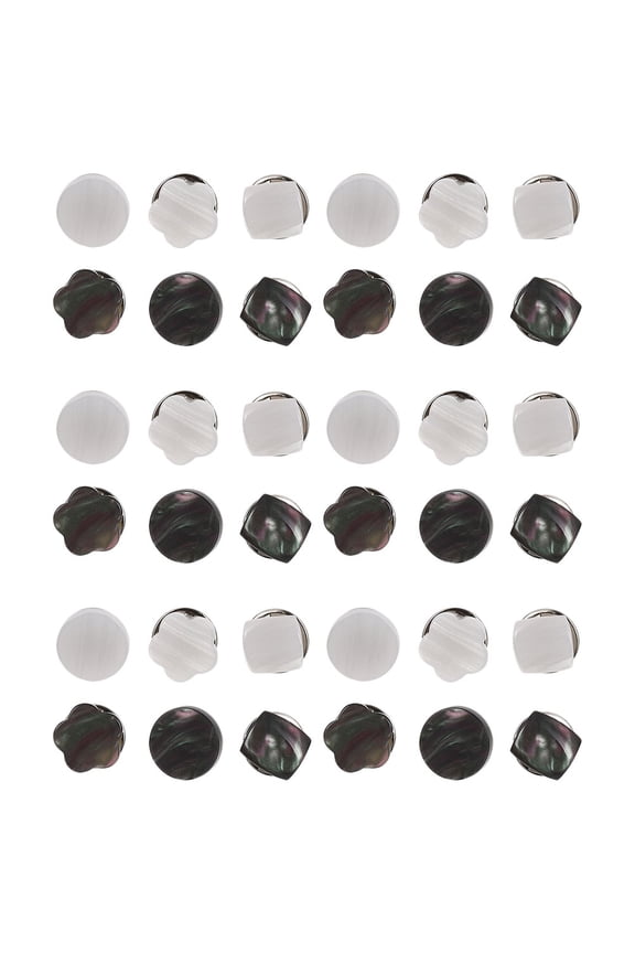 36PCS Assorted Color Jewelry Shirt Buttons Brooch Set for Women Collar Accessories Daily Wear Fashion