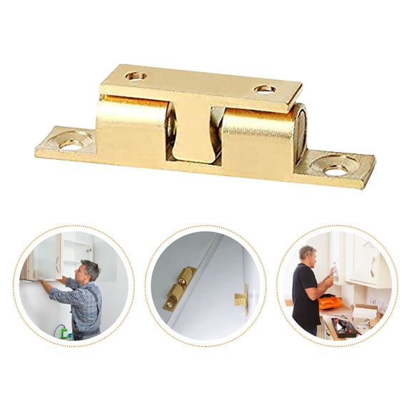 YOSADIER 3Pcs Golden Cabinet Door Catch Double Ball Catch Durable Copper Roller