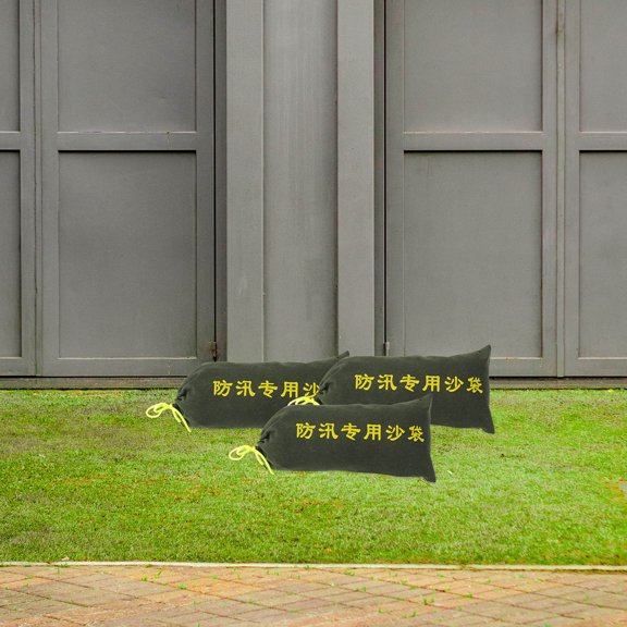 YOSADIER 3Pcs Flood Prevention Sandbag Rectangular Olive Green Waterproof for Flood Control