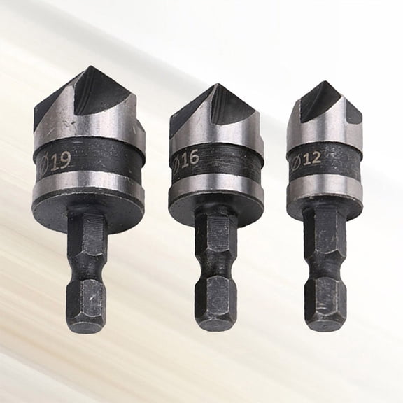 YOSADIER 3-Piece Carbon Steel Chamfer Deburring Tool Set for Wood, Plastic, Aluminum Boards with High Hardness