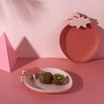 thumbnail image 1 of YOSADIER 3Pcs Pink Strawberry Shape Plastic Fruit Plate For Casual Entertaining 10.6*8.3in, 1 of 8