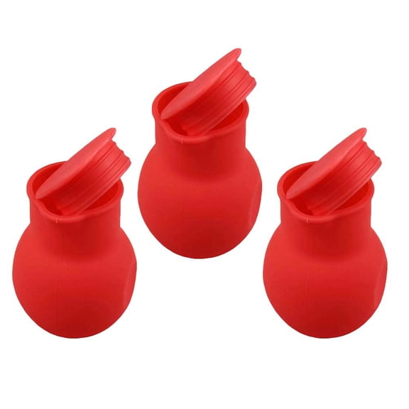 YOSADIER 3Pcs Silicone Baking Pouring Tool for Melting Chocolate and Butter with Lid and Pour Spout Red