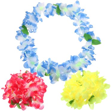LYCAQL Hawaiian Luau Leis Bulk,Tropical Flower Necklace For Hawaii Party Decorations Favors Beach Party Decors Artificial Flowers Cherry Blossom Flowers