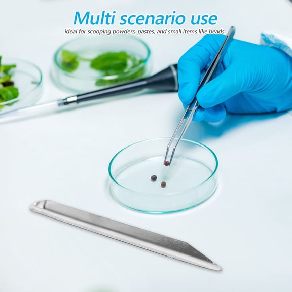 YOSADIER 3Pcs Stainless Steel Lab Scoop ula with Curved and Pointed Ends for Precise Powder and Paste Handling