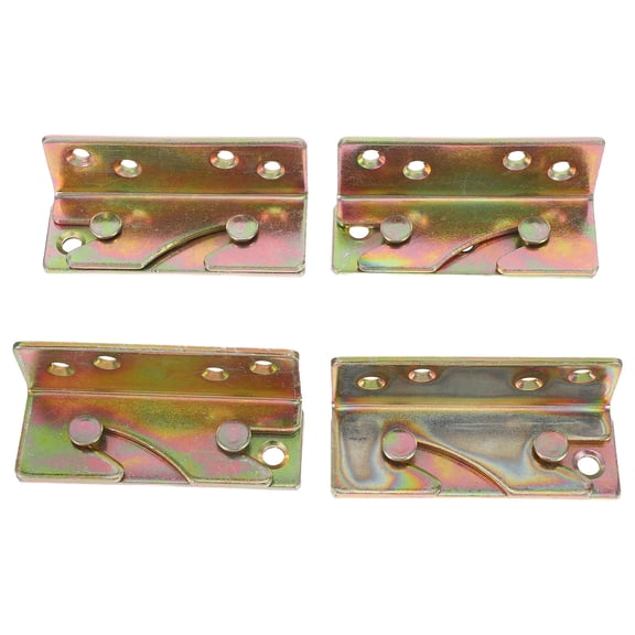 YOSADIER 4Pairs Thickened Bed Rail Fittings with Enhanced Stability for Home Bed Frame Hardware in Khaki