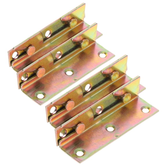 YOSADIER 4Pcs Bed Rail Bracket Iron Fasteners Plated Gold for Home Bed Frame Hardware Accessories