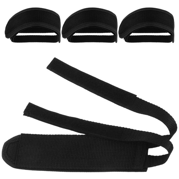 YOSADIER 4Pcs Bike Pedal Toe Straps Black Nylon Adjustable for Secure Foot Fixing on Pedals