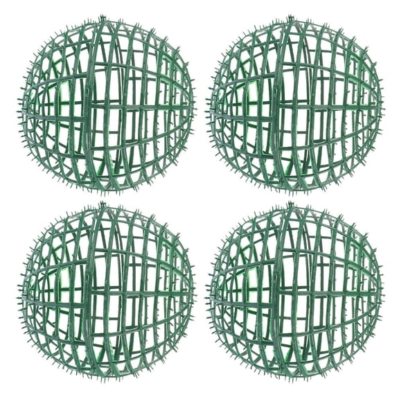 YOSADIER 4Pcs Topiary Frames Dark Green Plastic Grass Ball Shelf for Wedding and Garden Decor
