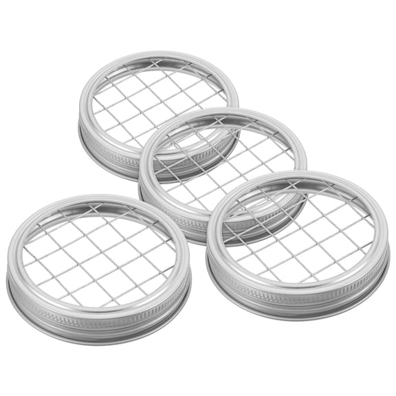 YOSADIER 4Pcs Stainless Steel Mason Jar Lids with Flower Frog Insert for Floral Arrangements