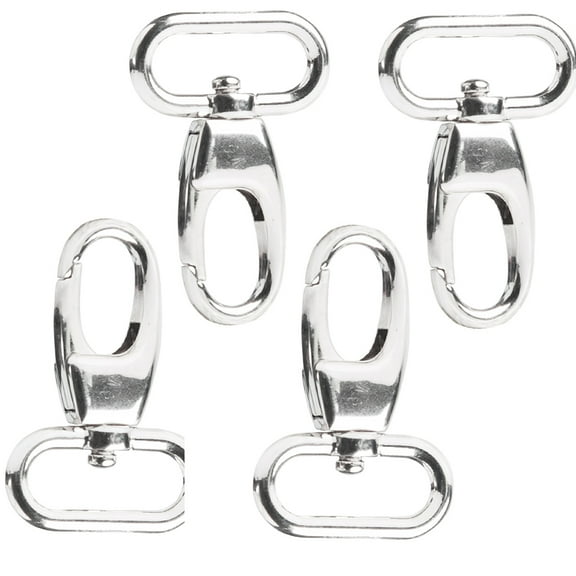 YOSADIER 4Pcs Quick Release Hook Plated Silver Metal Swivel Design Portable Snap Shackle for Bags