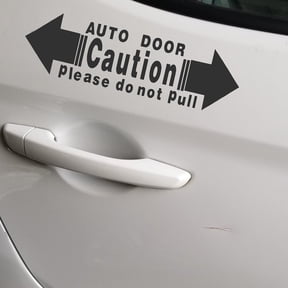 YOSADIER 4Pcs Automatic Door Sticker Safety Sign for Car Owners with PVC Material Black Color