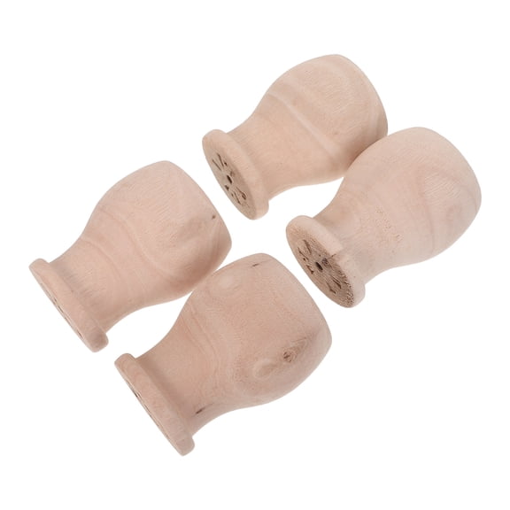YOSADIER 4Pcs Smooth Sanded Wooden Stair Railing Posts with Elegant Gourd Shape Finials