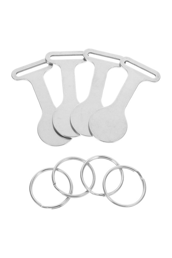 4Pcs Stainless Steel Quarter Holders for Coins Shopping Cart Token Keychain Durable